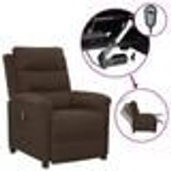 vidaXL Fauteuil inclinable électrique Marron foncé Tissu