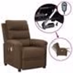 vidaXL Fauteuil électrique de massage Marron Tissu - TU