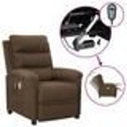 vidaXL Fauteuil électrique de massage Marron Tissu - TU