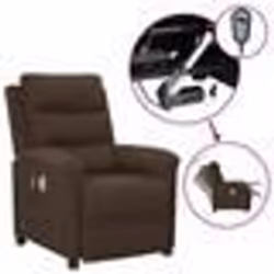 vidaXL Fauteuil électrique de massage Marron foncé Tissu - TU
