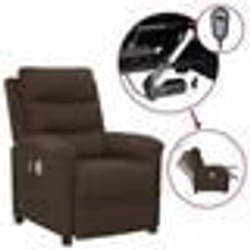vidaXL Fauteuil électrique de massage Marron foncé Tissu - TU