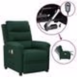 vidaXL Fauteuil électrique de massage Vert foncé Tissu - TU