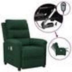 vidaXL Fauteuil électrique de massage Vert foncé Tissu - TU
