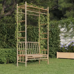 Le banc de jardin en bambou avec pergola est parfait pour tous les jardins et vous permet de vous asseoir et d'admirer votre  ...