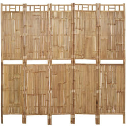 vidaXL Cloison de séparation 5 panneaux Bambou 200x180 cm