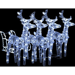 Décoration de Noël avec Rennes et traîneau 240 led Acrylique Vidaxl