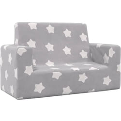 Vidaxl - Canapé pour enfants à 2 places Gris clair étoiles Peluche douce