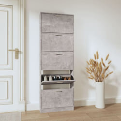 Vidaxl - Armoire à chaussures Gris béton 59x17x169 cm Bois d'ingénierie