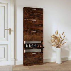 Vidaxl - Armoire à chaussures Chêne fumé 59x17x169 cm Bois d'ingénierie