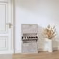 vidaXL Armoire à chaussures Gris béton 59x17x108 cm Bois d'ingénierie