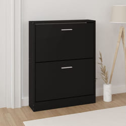 Vidaxl - Armoire à chaussures Noir 59x17x81 cm Bois d'ingénierie