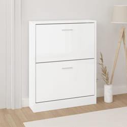 Armoire à chaussure Blanc brillant 59x17x81 cm Bois ingénierie Vidaxl