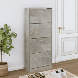 vidaXL Armoire à chaussures Gris béton 63x24x147 cm Bois d'ingénierie