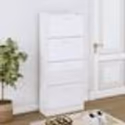 vidaXL Armoire à chaussure Blanc brillant 63x24x147 cm Bois ingénierie