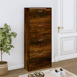 Vidaxl - Armoire à chaussures Chêne fumé 63x24x147 cm Bois d ingénierie