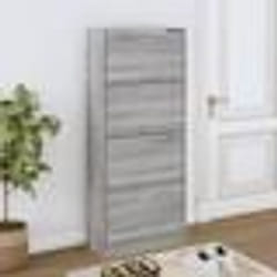 vidaXL Armoire à chaussures Sonoma gris 63x24x147 cm Bois d'ingénierie