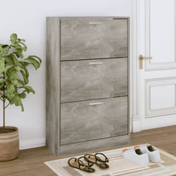 Vidaxl - Armoire à chaussures Gris béton 63x24x103 cm Bois d'ingénierie