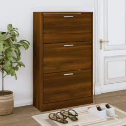 vidaXL Armoire à chaussures Chêne marron 63x24x103cm Bois d'ingénierie