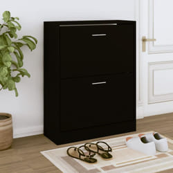 Armoire à chaussures Noir 63x24x81 cm Bois d'ingénierie Vidaxl