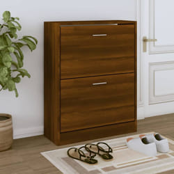 Vidaxl - Armoire à chaussures Chêne marron 63x24x81 cm Bois d'ingénierie