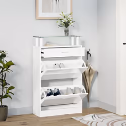 Cette armoire à chaussures, au design moderne et élégant, est un excellent meuble pour ranger vos chaussures de manière organ ...