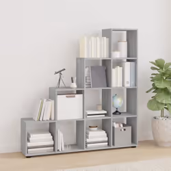 vidaXL Bibliothèque escalier Sonoma gris 142 cm Bois d'ingénierie