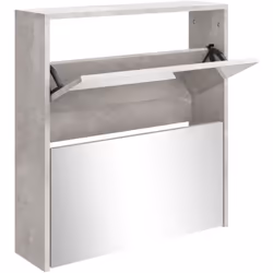 Cette armoire à chaussures à 2 niveaux, au design moderne et élégant, est un excellent meuble pour ranger vos chaussures de m ...