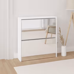 Cette armoire à chaussures à 2 niveaux, au design moderne et élégant, est un excellent meuble pour ranger vos chaussures de m ...