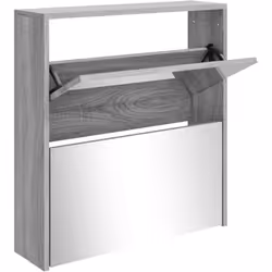Cette armoire à chaussures à 2 niveaux, au design moderne et élégant, est un excellent meuble pour ranger vos chaussures de m ...