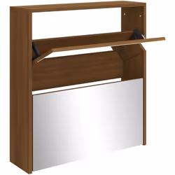 Cette armoire à chaussures à 2 niveaux, au design moderne et élégant, est un excellent meuble pour ranger vos chaussures de m ...