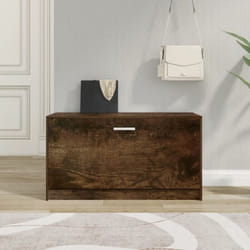 vidaXL Banc à chaussures Chêne fumé 80x24x45 cm Bois d'ingénierie