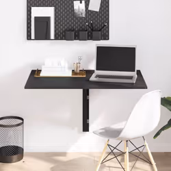 Cette table murale élégante et fonctionnelle peut être pliée à plat et convient à n'importe quelle pièce, servant de table mu ...