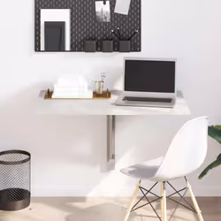 Cette table murale élégante et fonctionnelle peut être pliée à plat et convient à n'importe quelle pièce, servant de table mu ...