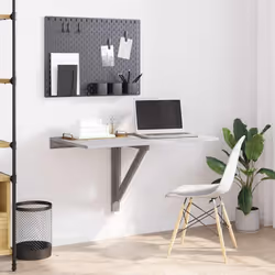 Cette table murale élégante et fonctionnelle peut être pliée à plat et convient à n'importe quelle pièce, servant de table mu ...