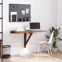 Cette table murale élégante et fonctionnelle peut être pliée à plat et convient à n'importe quelle pièce, servant de table mu ...