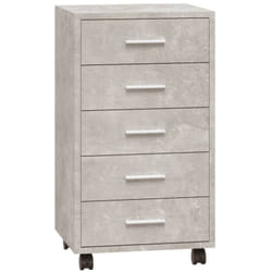 Vidaxl - Armoire à tiroirs avec roulettes Gris béton Bois d'ingénierie