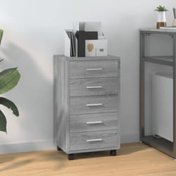 Armoire à tiroirs avec roulettes Sonoma gris Bois d'ingénierie vidaXL
