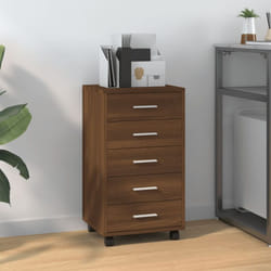 Armoire à tiroirs avec roulettes Chêne marron Bois d'ingénierie - Vidaxl