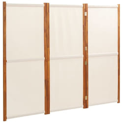 Cloison De Séparation 3 Panneaux Blanc Crème 210x180 Cm Vidaxl