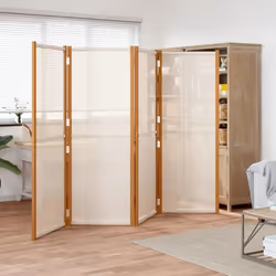 vidaXL Cloison de séparation 4 panneaux Blanc crème 280x180 cm