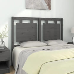 vidaXL Tête de lit - Gris 125,5x4x100 cm Bois massif de pin