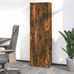 Armoire de bureau Chêne fumé 60x32x190 cm Bois d'ingénierie - Vidaxl