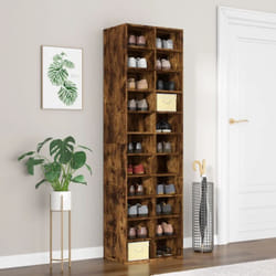 Vidaxl - Meuble à chaussures Chêne fumé 54x34x183 cm Bois d'ingénierie