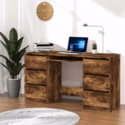Description générale Ce bureau à tiroirs est un complément pratique et décoratif pour votre espace de vie. Fabriqué en bois d ...