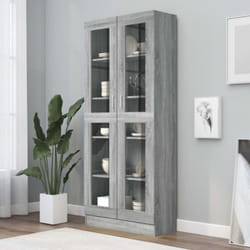 Armoire à vitrine Sonoma gris 82,5x30,5x185,5cm Bois ingénierie Vidaxl