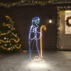 vidaXL Figurine de Noël LED Berger et agneau