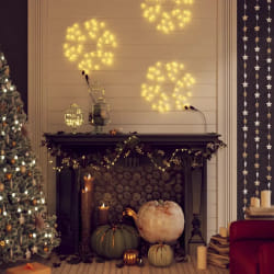 vidaXL Figure de flocon de neige de Noël et 48 LED Blanc chaud 27x27cm - TU