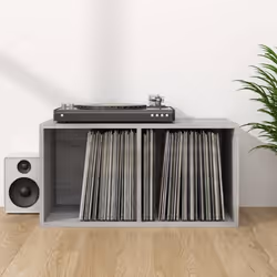 vidaXL Boîte de rangement à disques vinyle Sonoma gris 71x34x36 cm - TU