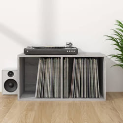 vidaXL Boîte de rangement à disques vinyle Sonoma gris 71x34x36 cm - TU