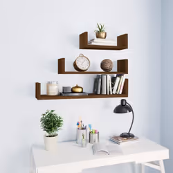 Ces étagères murales classiques sont conçues pour être fixées au mur et embellissent parfaitement n'importe quelle pièce. Mat ...